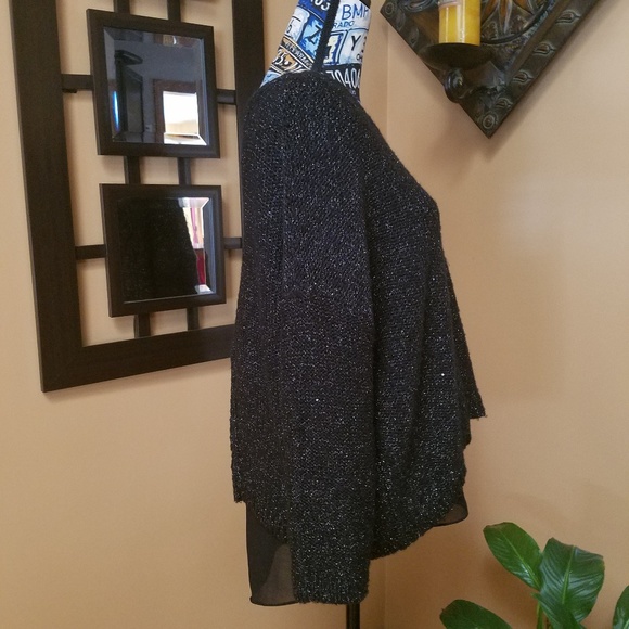 JENNIFER LOPEZ BLACK SHIMMERY SWEATER - Picture 3 of 8